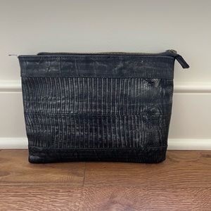 Kingsley black croc clutch from Hampden Clothing